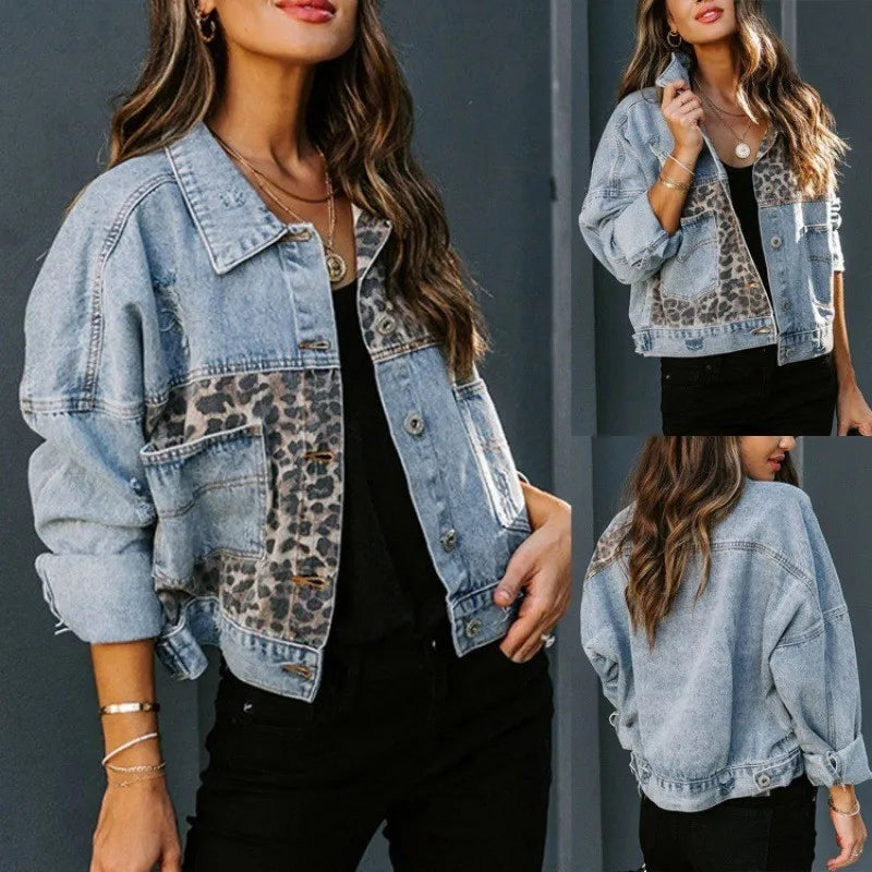 Women's Quality Denim Jackets Fashion Female Casual Long Sleeve Lapel Button Down Chest Pocket Slim Jean Jacket Fall Winter Coat