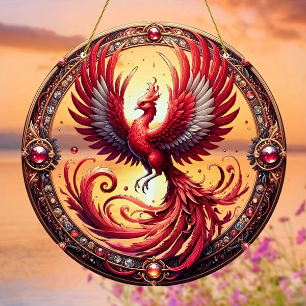 1pc Phoenix Suncatcher 8x8 inches (20cm), Acrylic Rising Phoenix Sun Catcher, Mother's Day Gift, Phoenix Wall Art, Housewarming Present, Festive Decor, Farmhouse Garden & Outdoor Yard Decor, Party Decoration