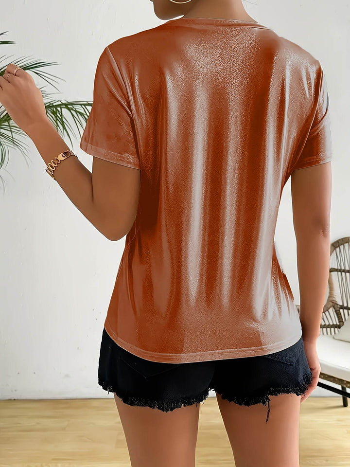 Chic T-Shirt for Women with a French Sparkle Princess Design - Comfortable Round Neck, Flexible Polyester Mix, Washable in Machine - Ideal for Spring, Summer, And Autumn - MHMote