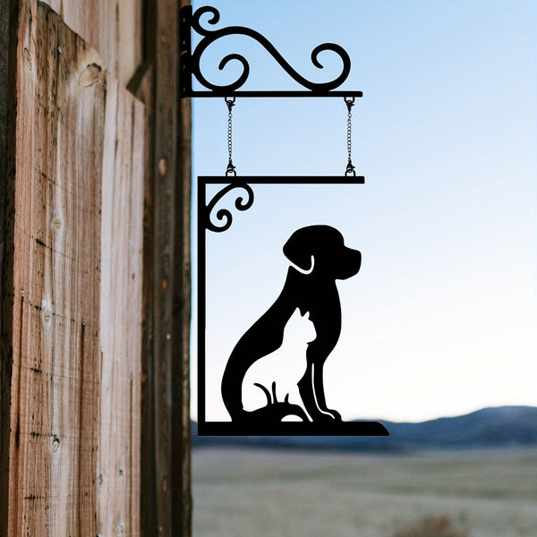 Metalldørskilt til Golden Retriever, hengende ornament, julegave til Golden Retriever-eiere, til hage, bakgård, terrasse, låvegjerde, veggdekorasjon
