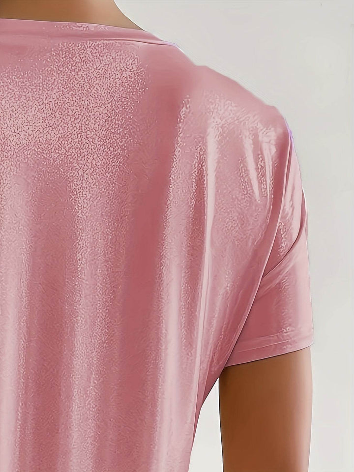 Shimmering Princess Ladies' T-Shirt - Casual Round Neck, Stretchy Polyester Blend, Perfect for Spring/Summer/Autumn Wear. - MHMote
