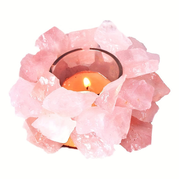 1pc Rose Quartz/ Green Fluorite/ Citrine Rough Stone Votive Candle Holder Tealight Quartz Crystal Tealight Holder Home Decor Stone