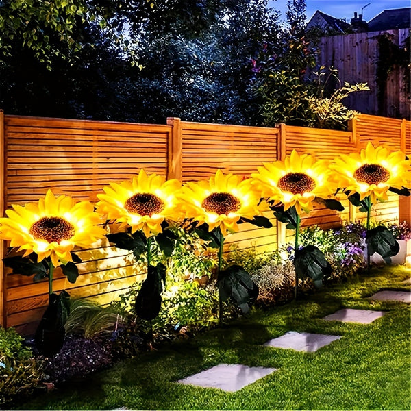 2/4 stk. solcelledrevne blomsterlamper - klare solsikkelamper for hagedekor - realistiske, værbestandige, belysning fra skumring til daggry - perfekt for hage, terrasse, forhage, bakgård, balkong