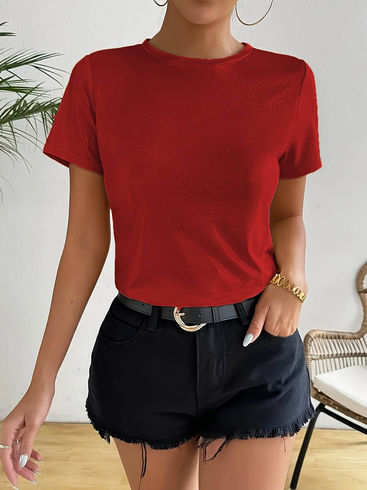 Chic T-Shirt for Women with a French Sparkle Princess Design - Comfortable Round Neck, Flexible Polyester Mix, Washable in Machine - Ideal for Spring, Summer, And Autumn - MHMote