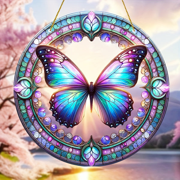 1pc, Butterfly Light Catcher(20cm*20cm/8in*8in)butterflies Acrylic Suncatcher,mother's Day Gifts,butterfly Decorations,butterfly Decor,Wreath Center Attachment,room Decor,House Decoration,home Decor,Garden Decoration,outdoor