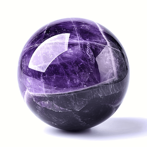1 stk. naturlig ametystkule, ametystkule av høy kvalitet, for chakra reiki-praksis, meditasjon og hekseri - vakker hjemmedekorasjon, feng shui-ornament, gave