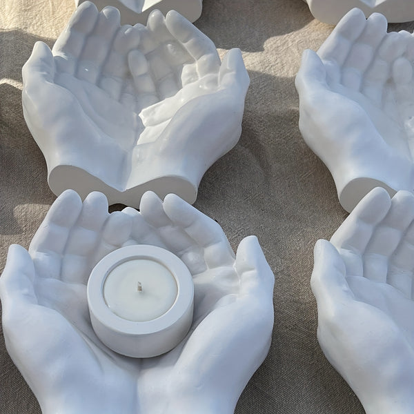 1pc Hand Plaster Mold for Resin Casting, Jewelry Storage, Candle Holder, Succulent Pot, and Home Decor Crafts