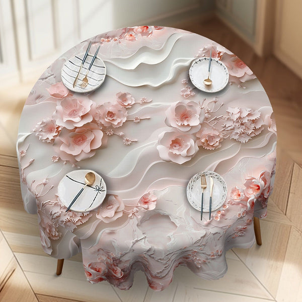 1pc Vibrant Cherry Blossom Tablecloth - Timeless Vintage Elegance, Stain-Repelling & Waterproof, Perfect for Home, Kitchen, Restaurant, Parties, Holidays, Weddings & Gifts