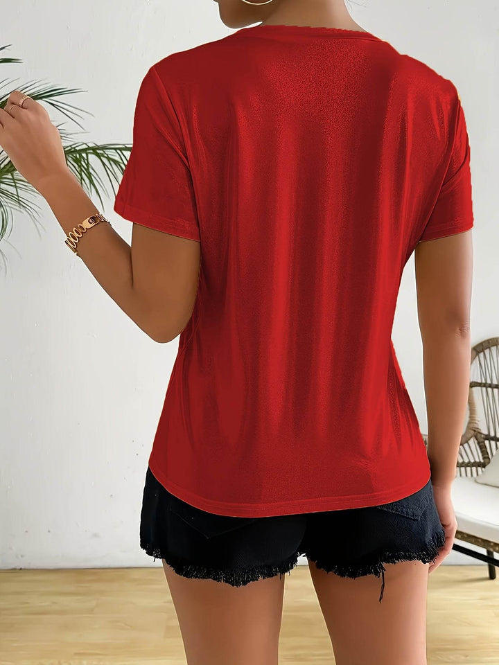 Chic T-Shirt for Women with a French Sparkle Princess Design - Comfortable Round Neck, Flexible Polyester Mix, Washable in Machine - Ideal for Spring, Summer, And Autumn - MHMote