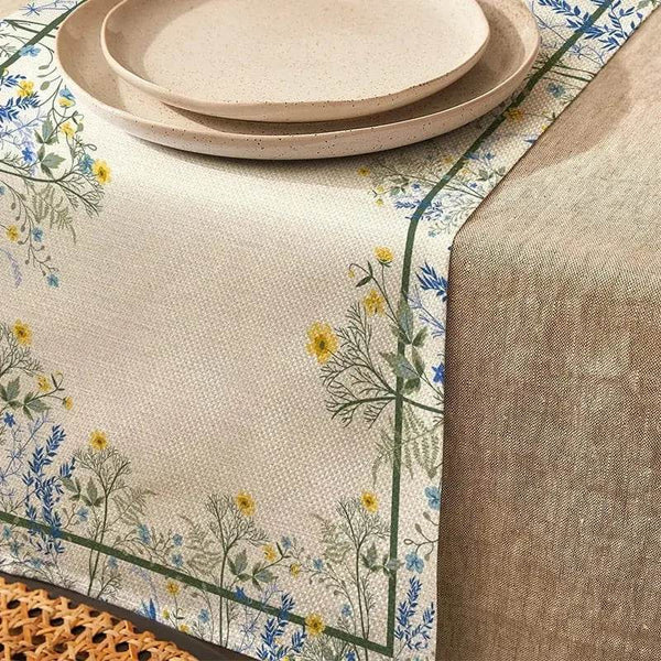 1pc Floral Print Mandala Pattern Table Runner, Boho Polyester Table Runner For Dining Room Cottagecore Polyester Table Liner - MHMote