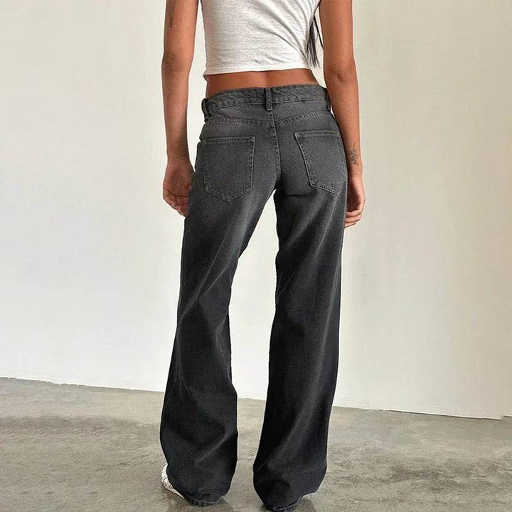 Women Y2K Wide Leg Denim Pants Baggy Low Waist Boyfriend Jeans Casual Vintage Loose Fit Jeans Trousers Cyber Grunge Streetwear - MHMote