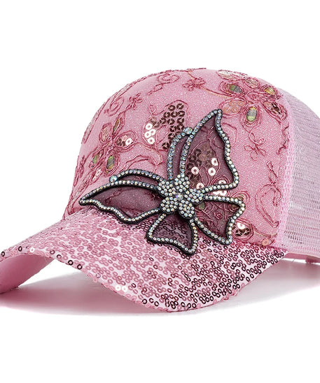 New Fashion Women Cap Butterfly Flower Pendant Baseball Cap Female Outdoor Adjustable Streetwear Summer Trucker Hat