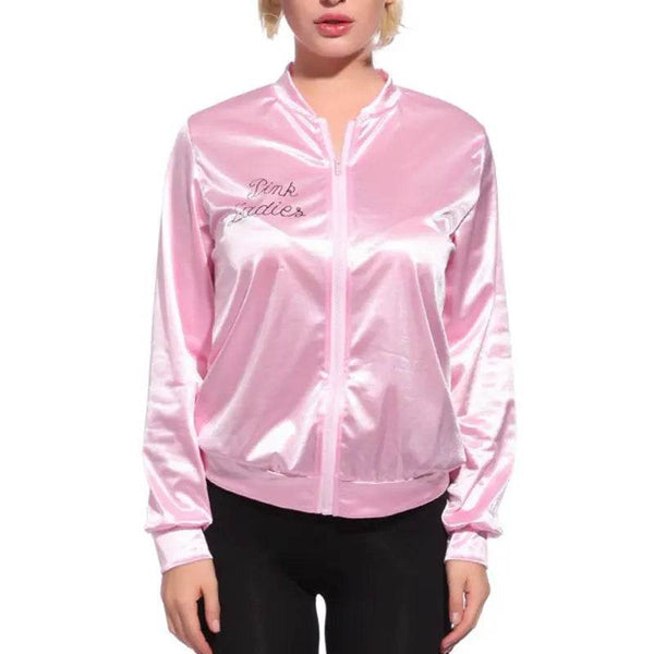 Autumn Spring Pink Basic Women Grease Tracksuit Newest Sexy Costume Jacket Dress Solid Coats Retro Jackets Fancy - MHMote