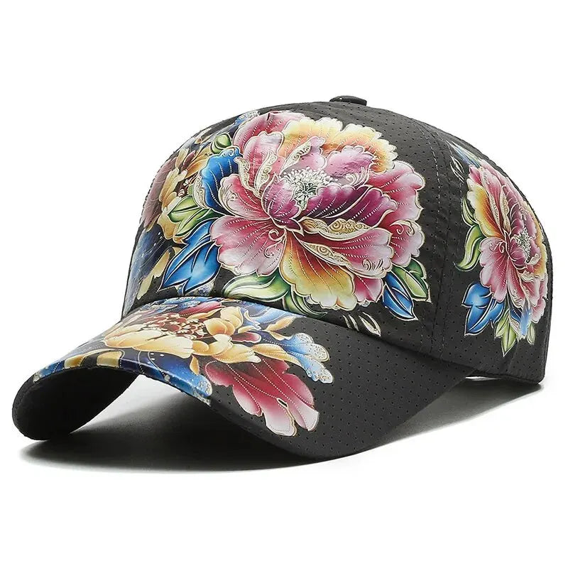 Sommer Quick Dry Baseball Caps for menn og kvinner Blomstersolhatter trykt kinesisk stil Blomstersolhatter Utendørshatter