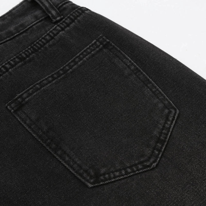 Retro Black Women Jeans Streetwear Straight Denim Pants Vintage Y2k Five Pockets Loose Trousers - MHMote