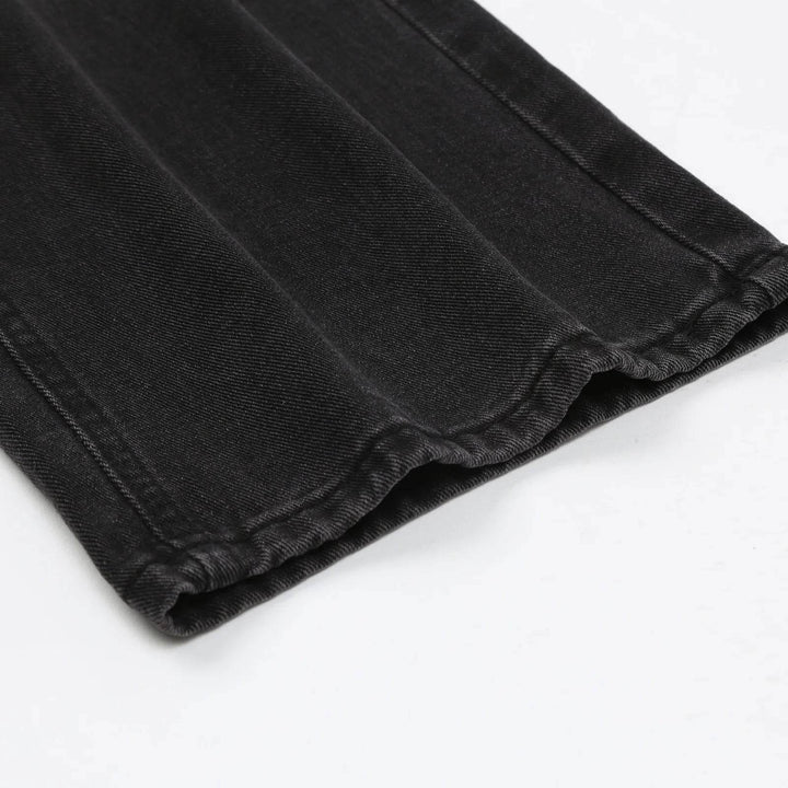 Retro Black Women Jeans Streetwear Straight Denim Pants Vintage Y2k Five Pockets Loose Trousers - MHMote
