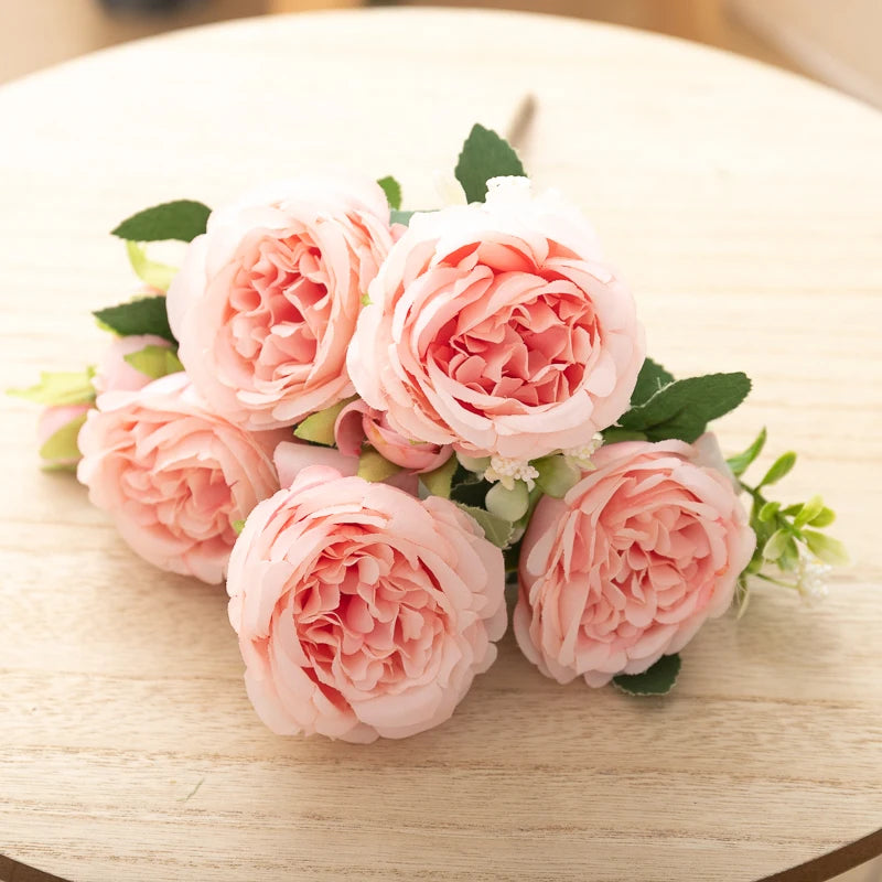 30 cm Silke Peon Kunstig Blomsterbukett Vår For Hvit Hjem DIY Dekorasjon Julehage Bryllup Kontorfest Falsk blomst
