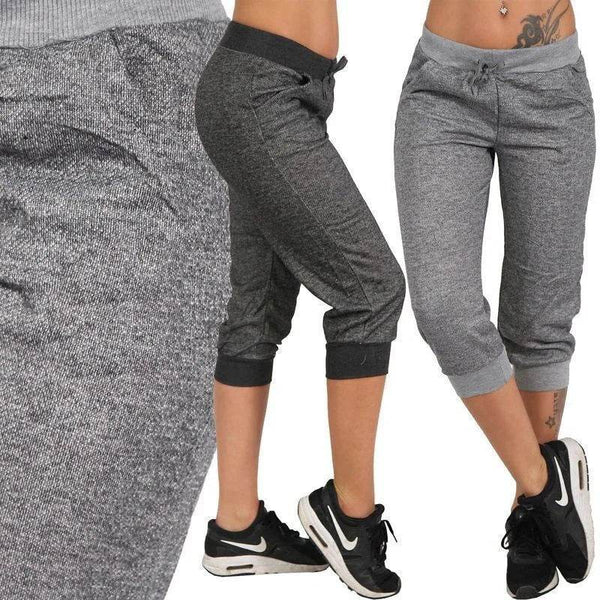2025 Spot Low Price Clearance New Hot Selling Pure Color Lace-up Casual Women's Capri Pants - MHMote