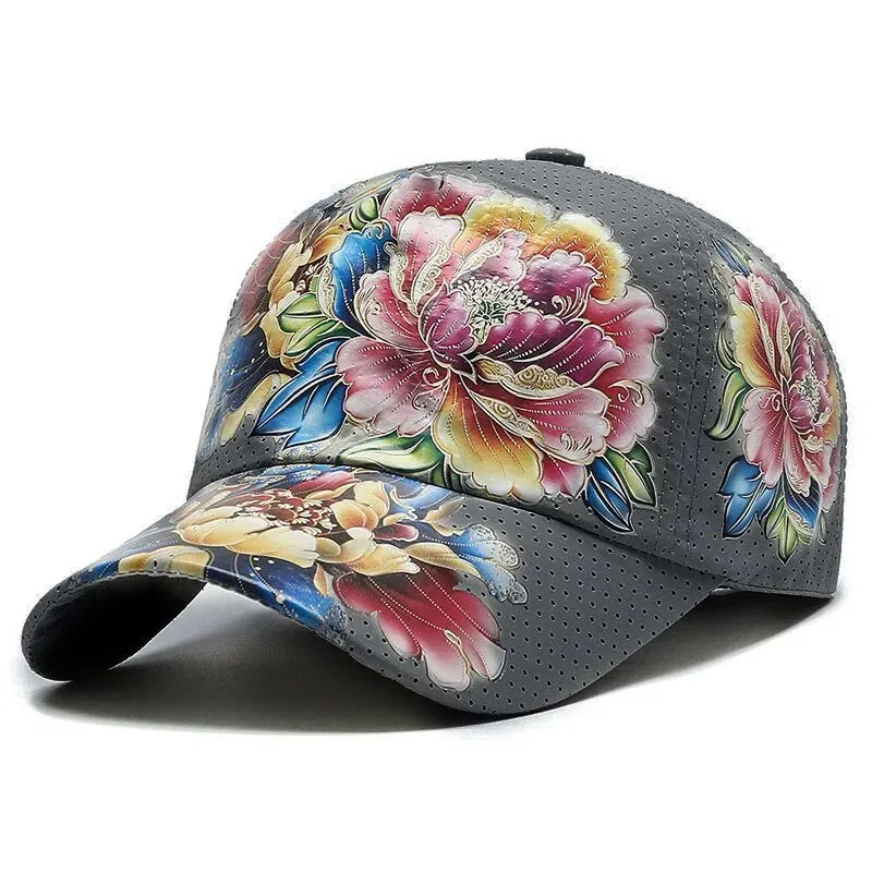 Sommer Quick Dry Baseball Caps for menn og kvinner Blomstersolhatter trykt kinesisk stil Blomstersolhatter Utendørshatter