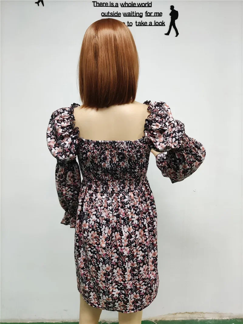 Elegant Printed Princess Sleeve Dress Spring Autumn New Style Women's Fashionable Dress from Mainland UK Origin