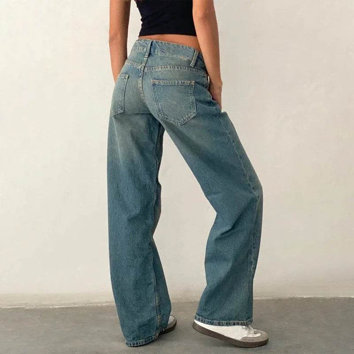 Women Y2K Wide Leg Denim Pants Baggy Low Waist Boyfriend Jeans Casual Vintage Loose Fit Jeans Trousers Cyber Grunge Streetwear - MHMote