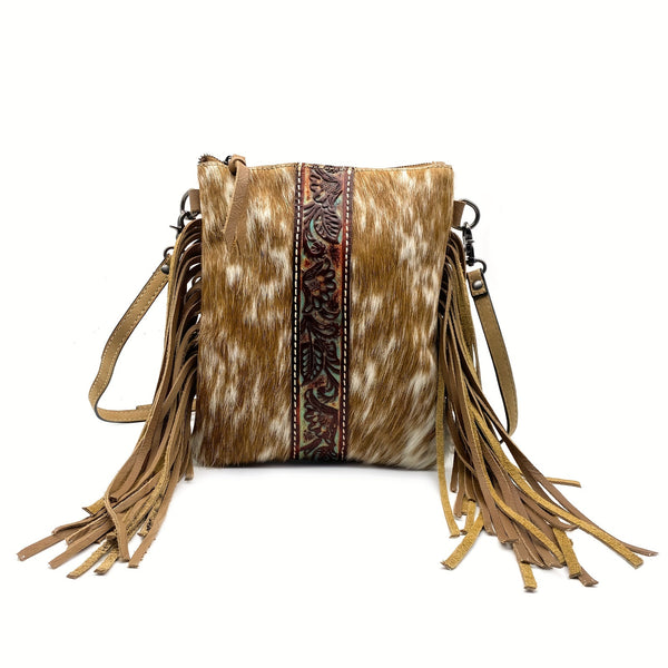Western Style Mini Tassels Crossbody Bag, Vintage Square Shoulder Bag, All-Match Women's Handbag
