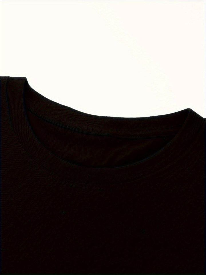 Protection & Angel Wings & Diamond Print Crew Neck T-shirt, Casual Fashion Short Sleeve T-shirt, Micro-Elastic, Non-Transparent, Easy To Care Material, Ideal For Everyday Wear, Women'S Clothing - MHMote