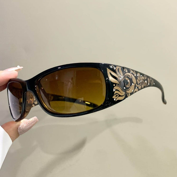 Apaircircle Punk-Inspired Fashion Fashion Glasses with Anti-Glare PC Lens, Durable Metal Hinge & Thick Frame - - MHMote