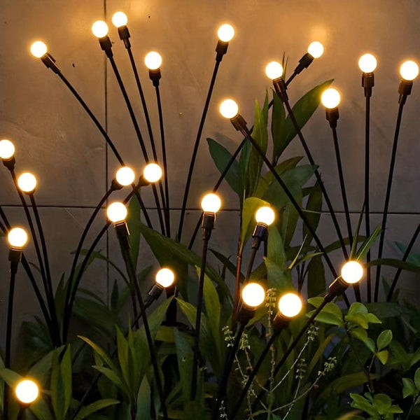 6/8/10 lys solcelledrevet plenlampe hagelampe, LED vinddrevet ildflue jordplugglampe, hage Ramadan dekorasjonsfestivallampe
