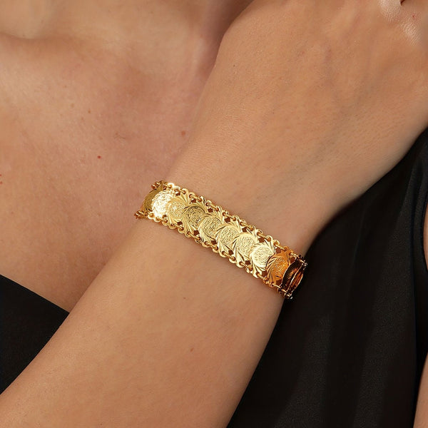 Personality Temperament Ramadan Coin Bracelet Simple Copper Bangle Bracelet For Women