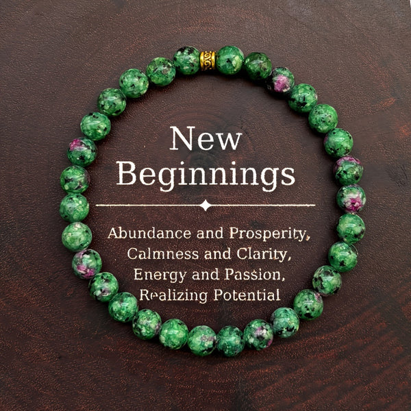 Abundance & Prosperity Bracelet, Strength & Courage Root Chakra Stone Beaded, Natural Stone Color Random, Holistic Healing Jewelry Gift For Women